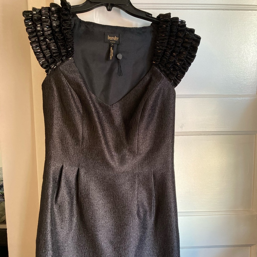 Sheath cocktail dress with beading